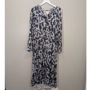 Cloth&Stone Long Sleeve Dress Maxi Animal Print Bold - Size M